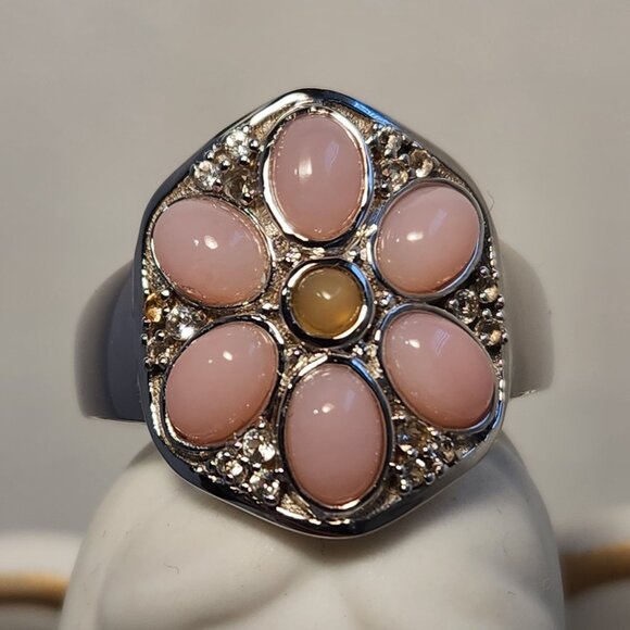 VTG NIB 925 Pink Ethiopian Opal Ring Size 11 - Picture 2 of 11